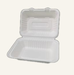 Bagasse clamshell meal box view 5