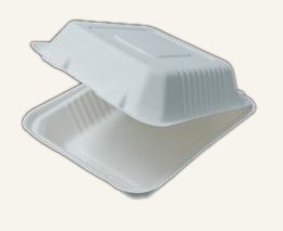 Bagasse clamshell meal box view 6