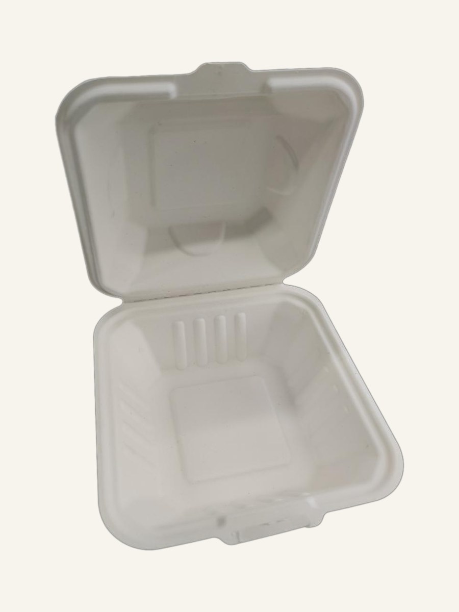 Bagasse clamshell meal box by MULIMU